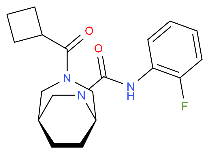 (1S*,5R*)-3-(cyclobutylcarbonyl)-N-(2-fluorophenyl)-3,6-diazabicyclo[3.2.2]nonane-6-carboxamide_分子结构_CAS_)