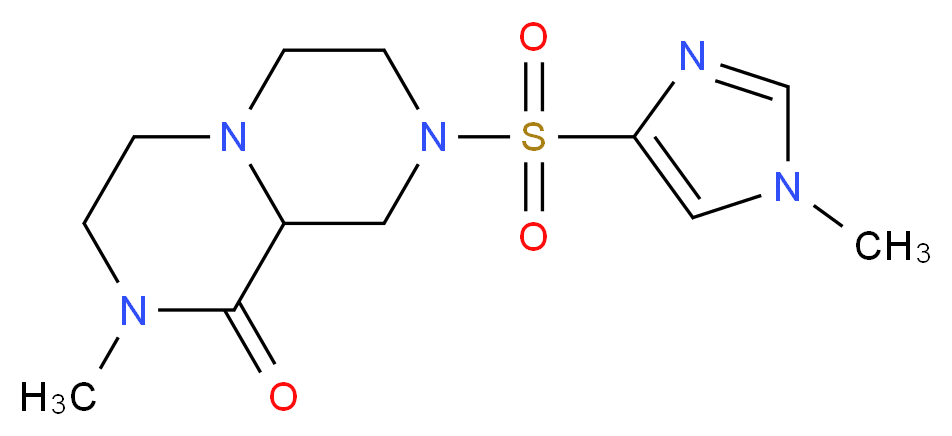 2-methyl-8-[(1-methyl-1H-imidazol-4-yl)sulfonyl]hexahydro-2H-pyrazino[1,2-a]pyrazin-1(6H)-one_分子结构_CAS_)