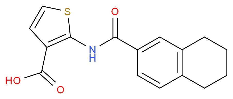 2-(5,6,7,8-tetrahydronaphthalene-2-amido)thiophene-3-carboxylic acid_分子结构_CAS_)