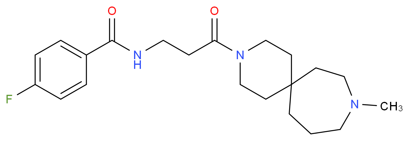 4-fluoro-N-[3-(9-methyl-3,9-diazaspiro[5.6]dodec-3-yl)-3-oxopropyl]benzamide_分子结构_CAS_)