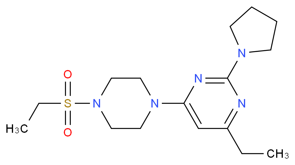 4-ethyl-6-[4-(ethylsulfonyl)piperazin-1-yl]-2-pyrrolidin-1-ylpyrimidine_分子结构_CAS_)
