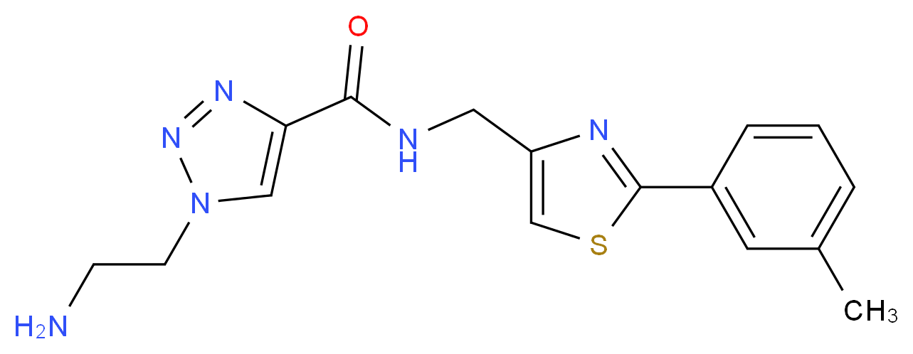 1-(2-aminoethyl)-N-{[2-(3-methylphenyl)-1,3-thiazol-4-yl]methyl}-1H-1,2,3-triazole-4-carboxamide_分子结构_CAS_)