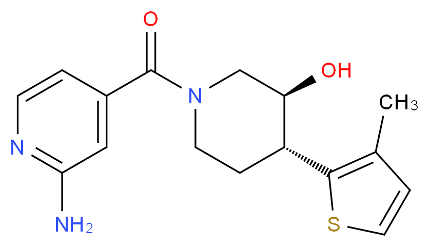 (3S*,4R*)-1-(2-aminoisonicotinoyl)-4-(3-methyl-2-thienyl)piperidin-3-ol_分子结构_CAS_)