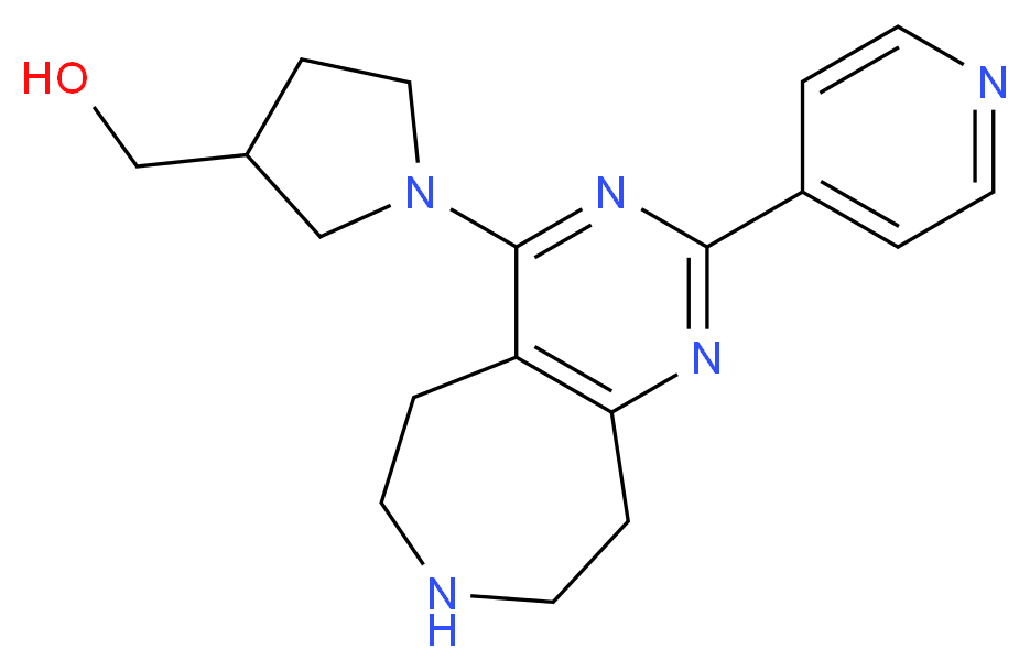 [1-(2-pyridin-4-yl-6,7,8,9-tetrahydro-5H-pyrimido[4,5-d]azepin-4-yl)pyrrolidin-3-yl]methanol_分子结构_CAS_)