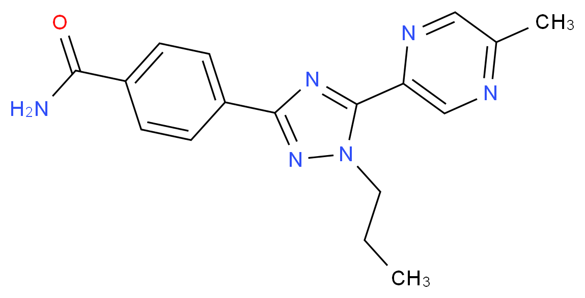 4-[5-(5-methylpyrazin-2-yl)-1-propyl-1H-1,2,4-triazol-3-yl]benzamide_分子结构_CAS_)