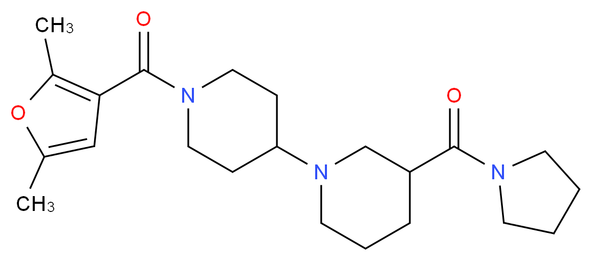 1'-(2,5-dimethyl-3-furoyl)-3-(pyrrolidin-1-ylcarbonyl)-1,4'-bipiperidine_分子结构_CAS_)
