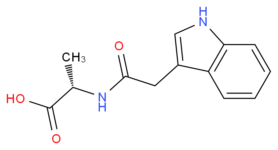 (2S)-2-[2-(1H-indol-3-yl)acetamido]propanoic acid_分子结构_CAS_57105-39-2