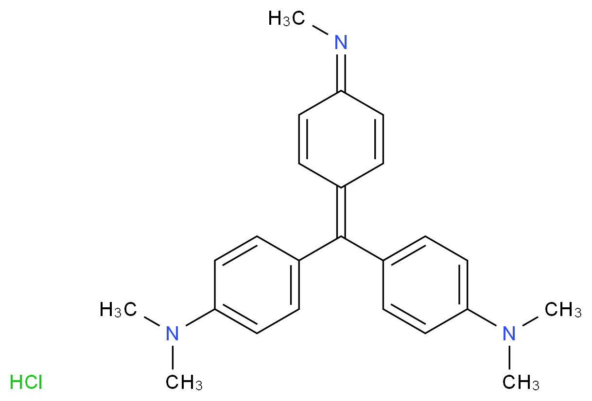 4-{[4-(dimethylamino)phenyl][4-(methylimino)cyclohexa-2,5-dien-1-ylidene]methyl}-N,N-dimethylaniline hydrochloride_分子结构_CAS_8004-87-3