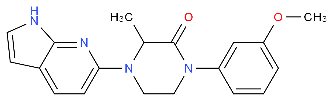 1-(3-methoxyphenyl)-3-methyl-4-(1H-pyrrolo[2,3-b]pyridin-6-yl)piperazin-2-one_分子结构_CAS_)