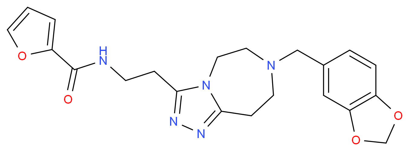 N-{2-[7-(1,3-benzodioxol-5-ylmethyl)-6,7,8,9-tetrahydro-5H-[1,2,4]triazolo[4,3-d][1,4]diazepin-3-yl]ethyl}-2-furamide_分子结构_CAS_)