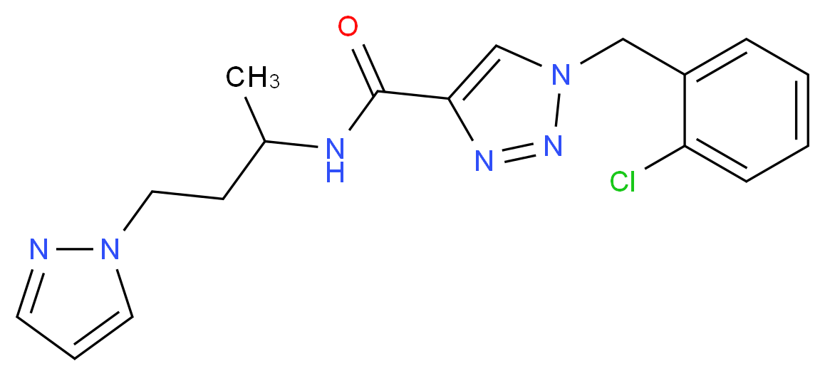 1-(2-chlorobenzyl)-N-[1-methyl-3-(1H-pyrazol-1-yl)propyl]-1H-1,2,3-triazole-4-carboxamide_分子结构_CAS_)