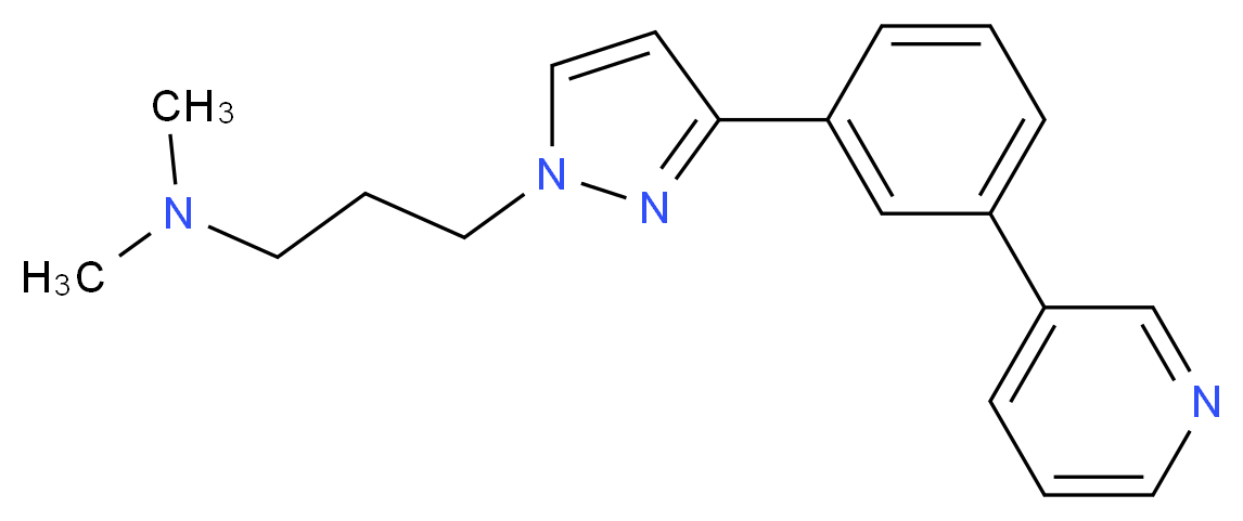 N,N-dimethyl-3-{3-[3-(3-pyridinyl)phenyl]-1H-pyrazol-1-yl}-1-propanamine_分子结构_CAS_)