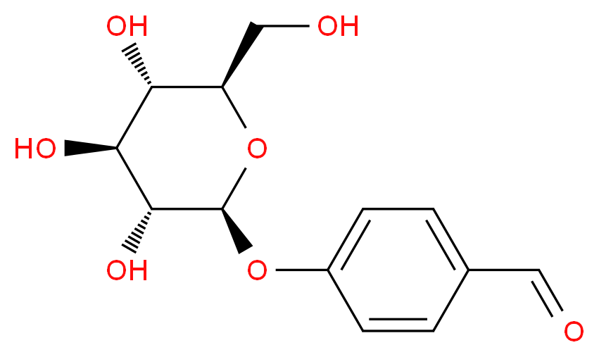 4-{[(2S,3R,4S,5S,6R)-3,4,5-trihydroxy-6-(hydroxymethyl)oxan-2-yl]oxy}benzaldehyde_分子结构_CAS_80154-34-3