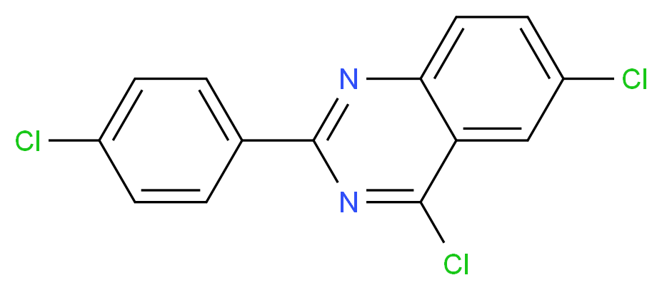 4,6-dichloro-2-(4-chlorophenyl)quinazoline_分子结构_CAS_144924-32-3