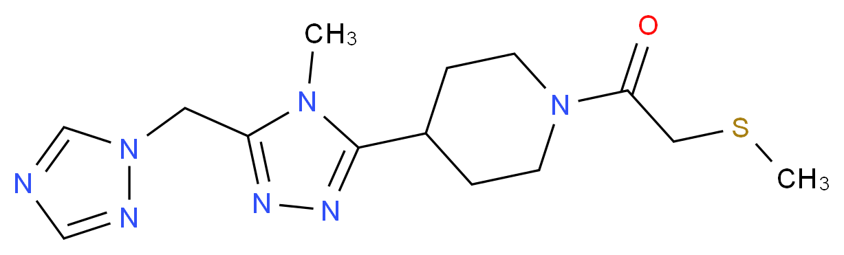 1-[(methylthio)acetyl]-4-[4-methyl-5-(1H-1,2,4-triazol-1-ylmethyl)-4H-1,2,4-triazol-3-yl]piperidine_分子结构_CAS_)