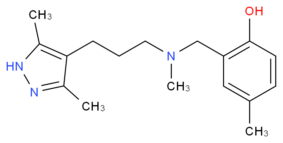 2-{[[3-(3,5-dimethyl-1H-pyrazol-4-yl)propyl](methyl)amino]methyl}-4-methylphenol_分子结构_CAS_)