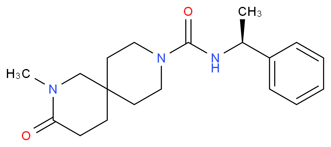 2-methyl-3-oxo-N-[(1S)-1-phenylethyl]-2,9-diazaspiro[5.5]undecane-9-carboxamide_分子结构_CAS_)