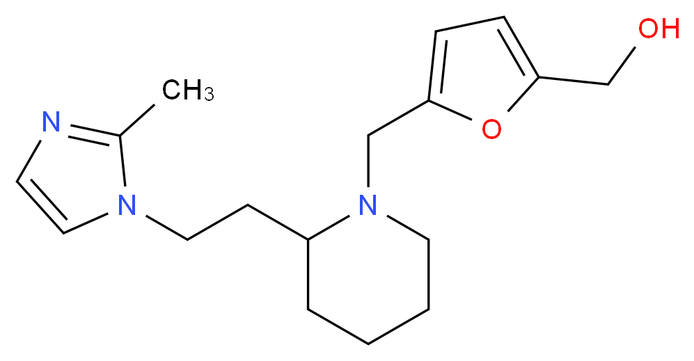 [5-({2-[2-(2-methyl-1H-imidazol-1-yl)ethyl]piperidin-1-yl}methyl)-2-furyl]methanol_分子结构_CAS_)