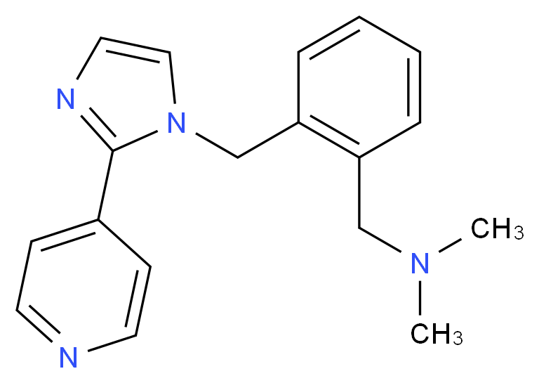 N,N-dimethyl-1-{2-[(2-pyridin-4-yl-1H-imidazol-1-yl)methyl]phenyl}methanamine_分子结构_CAS_)