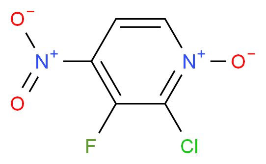 2-chloro-3-fluoro-4-nitropyridin-1-ium-1-olate_分子结构_CAS_101664-56-6