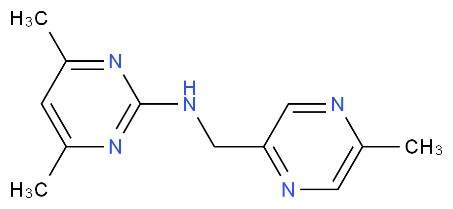 4,6-dimethyl-N-[(5-methyl-2-pyrazinyl)methyl]-2-pyrimidinamine_分子结构_CAS_)
