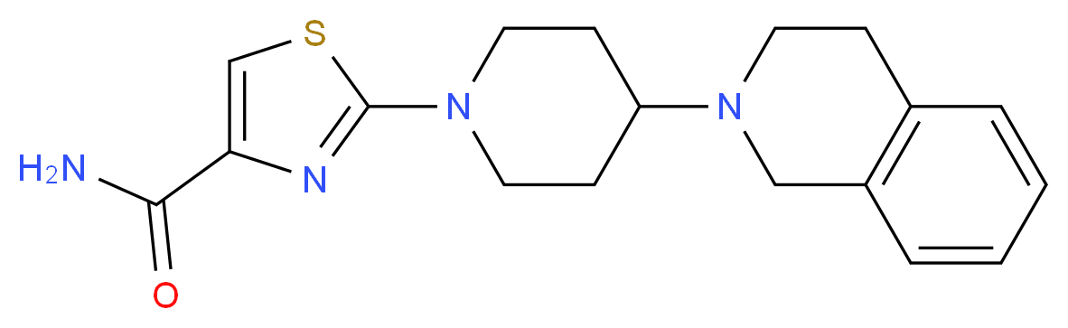 2-[4-(3,4-dihydro-2(1H)-isoquinolinyl)-1-piperidinyl]-1,3-thiazole-4-carboxamide_分子结构_CAS_)