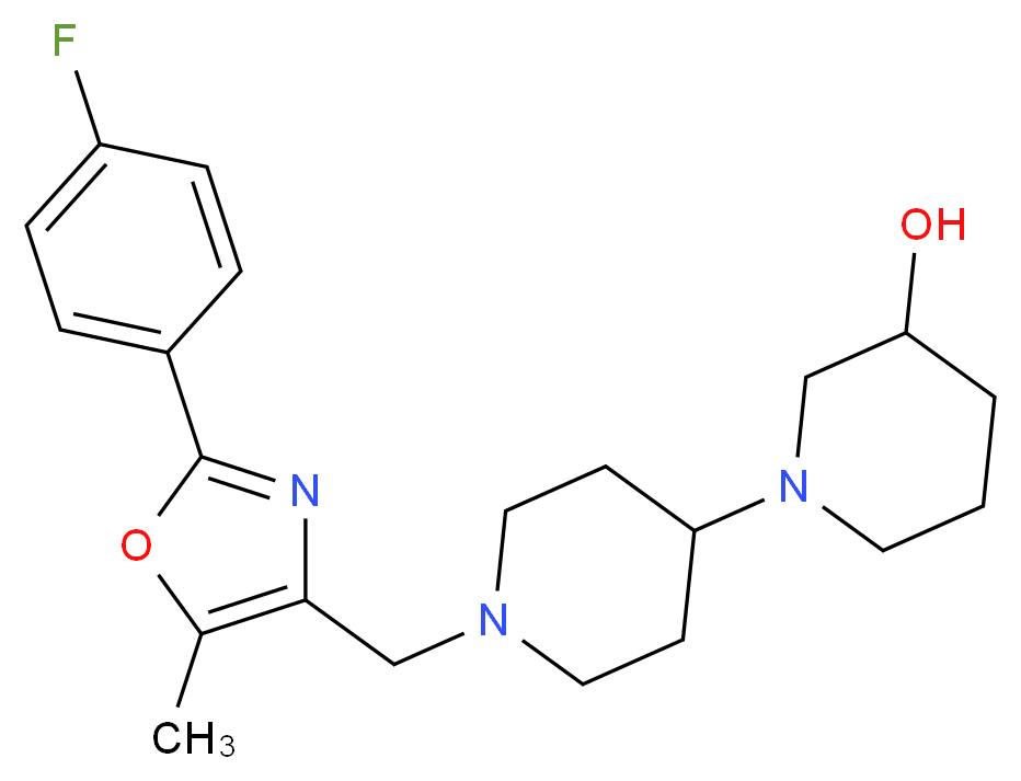 1'-{[2-(4-fluorophenyl)-5-methyl-1,3-oxazol-4-yl]methyl}-1,4'-bipiperidin-3-ol_分子结构_CAS_)
