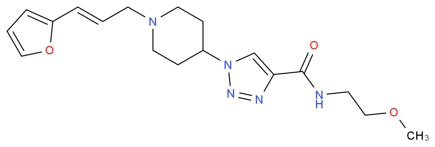 1-{1-[(2E)-3-(2-furyl)-2-propen-1-yl]-4-piperidinyl}-N-(2-methoxyethyl)-1H-1,2,3-triazole-4-carboxamide_分子结构_CAS_)