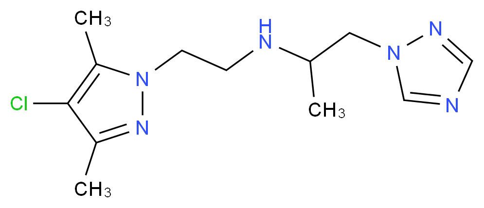 N-[2-(4-chloro-3,5-dimethyl-1H-pyrazol-1-yl)ethyl]-1-(1H-1,2,4-triazol-1-yl)propan-2-amine_分子结构_CAS_)