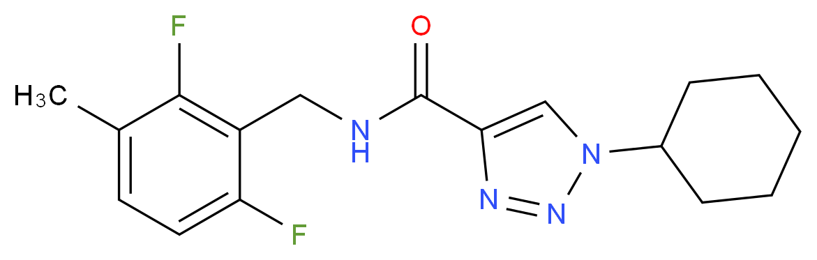1-cyclohexyl-N-(2,6-difluoro-3-methylbenzyl)-1H-1,2,3-triazole-4-carboxamide_分子结构_CAS_)