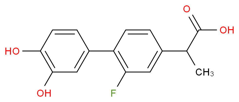 2-[4-(3,4-dihydroxyphenyl)-3-fluorophenyl]propanoic acid_分子结构_CAS_66067-41-2