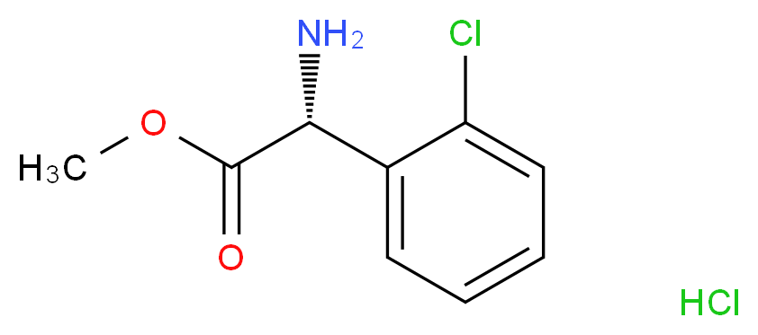 (R)-Methyl 2-amino-2-(2-chlorophenyl)acetate hydrochloride_分子结构_CAS_212838-70-5)