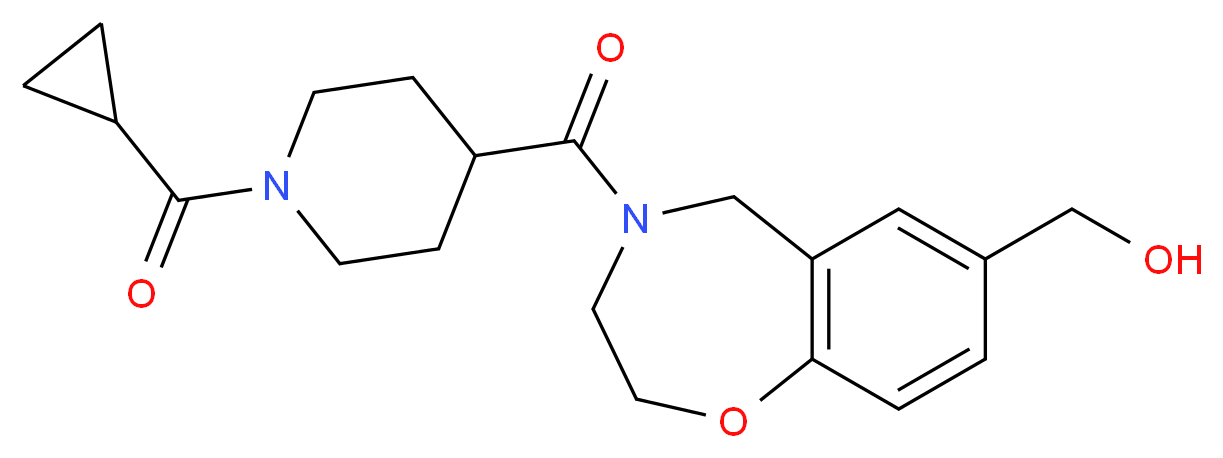 (4-{[1-(cyclopropylcarbonyl)-4-piperidinyl]carbonyl}-2,3,4,5-tetrahydro-1,4-benzoxazepin-7-yl)methanol_分子结构_CAS_)