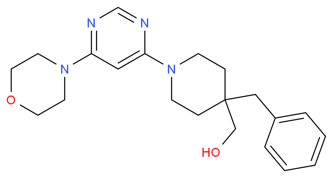 [4-benzyl-1-(6-morpholin-4-ylpyrimidin-4-yl)piperidin-4-yl]methanol_分子结构_CAS_)