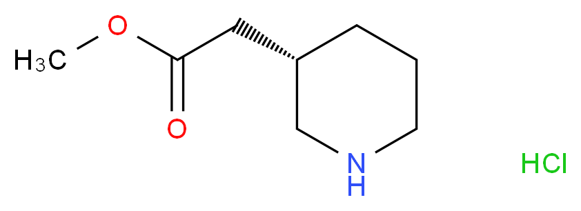 methyl 2-[(3S)-piperidin-3-yl]acetate hydrochloride_分子结构_CAS_957471-98-6