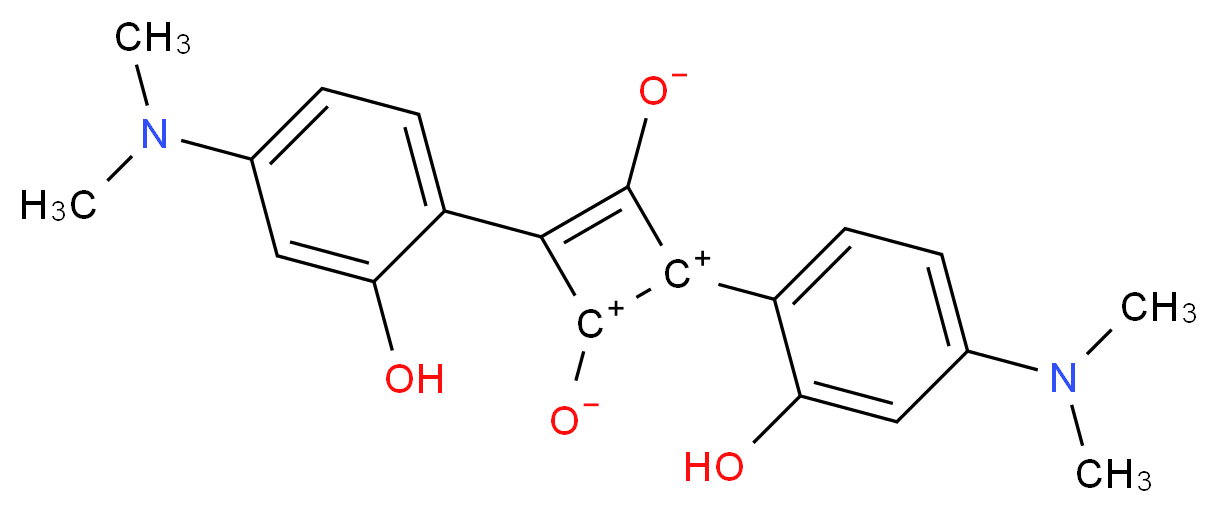bis[4-(dimethylamino)-2-hydroxyphenyl]cyclobut-3-ene-1,2-bis(ylium)-1,3-bis(olate)_分子结构_CAS_63842-83-1