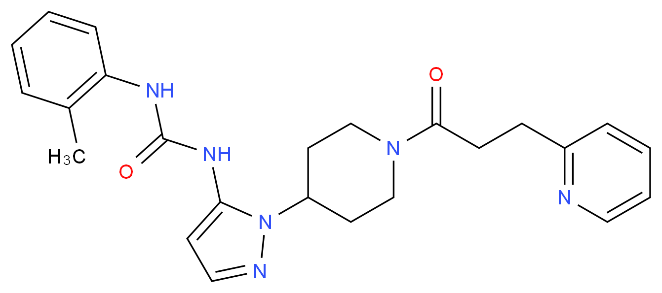 N-(2-methylphenyl)-N'-(1-{1-[3-(2-pyridinyl)propanoyl]-4-piperidinyl}-1H-pyrazol-5-yl)urea_分子结构_CAS_)