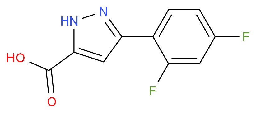 3-(2,4-difluorophenyl)-1H-pyrazole-5-carboxylic acid_分子结构_CAS_1039053-05-8