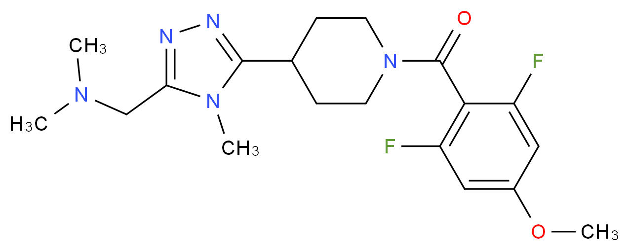 ({5-[1-(2,6-difluoro-4-methoxybenzoyl)piperidin-4-yl]-4-methyl-4H-1,2,4-triazol-3-yl}methyl)dimethylamine_分子结构_CAS_)