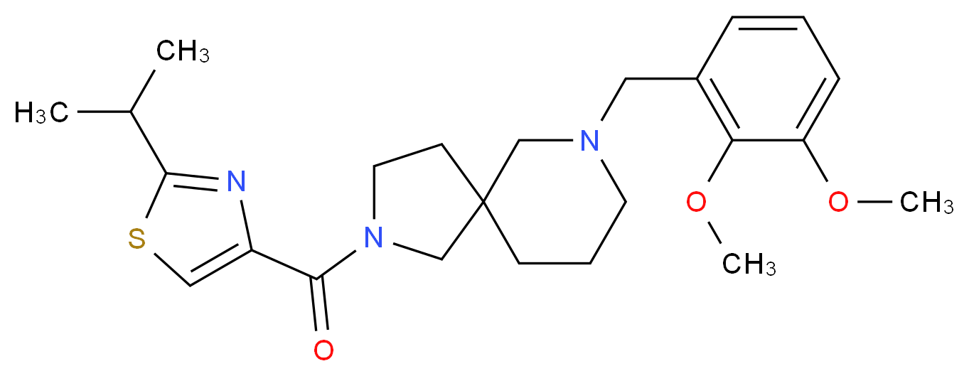 7-(2,3-dimethoxybenzyl)-2-[(2-isopropyl-1,3-thiazol-4-yl)carbonyl]-2,7-diazaspiro[4.5]decane_分子结构_CAS_)