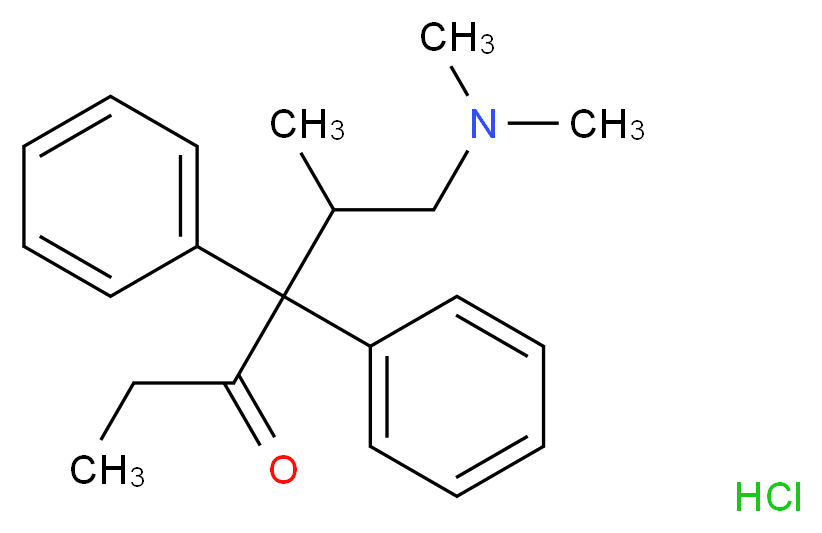 6-(dimethylamino)-5-methyl-4,4-diphenylhexan-3-one hydrochloride_分子结构_CAS_5341-49-1