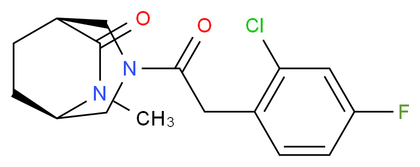 (1S*,5R*)-3-[(2-chloro-4-fluorophenyl)acetyl]-6-methyl-3,6-diazabicyclo[3.2.2]nonan-7-one_分子结构_CAS_)