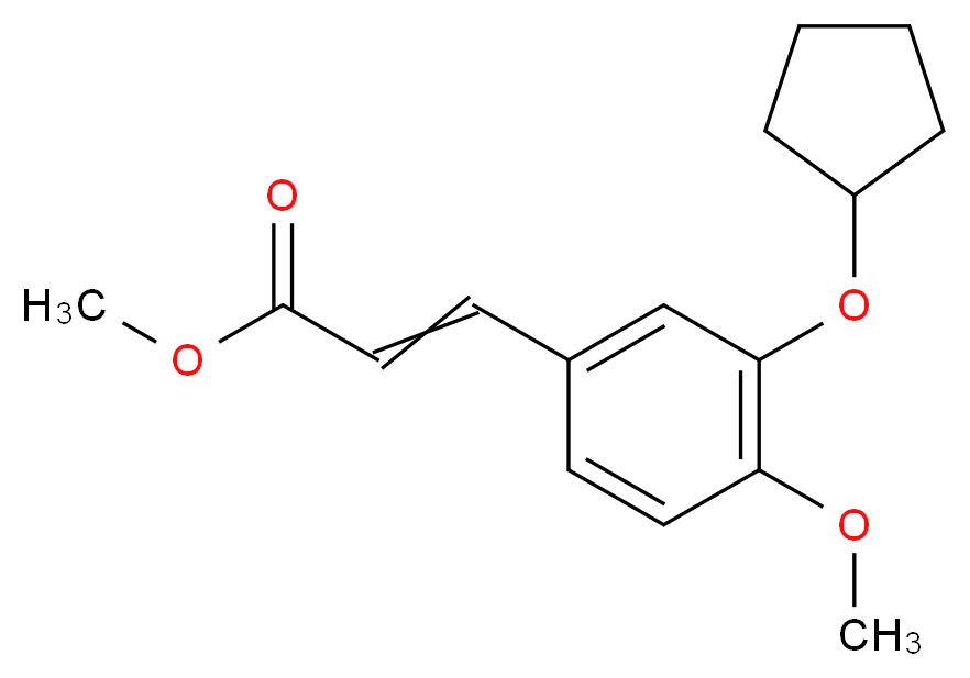 Methyl 3-[3-(cyclopentyloxy)-4-methoxyphenyl]acrylate 97%_分子结构_CAS_)