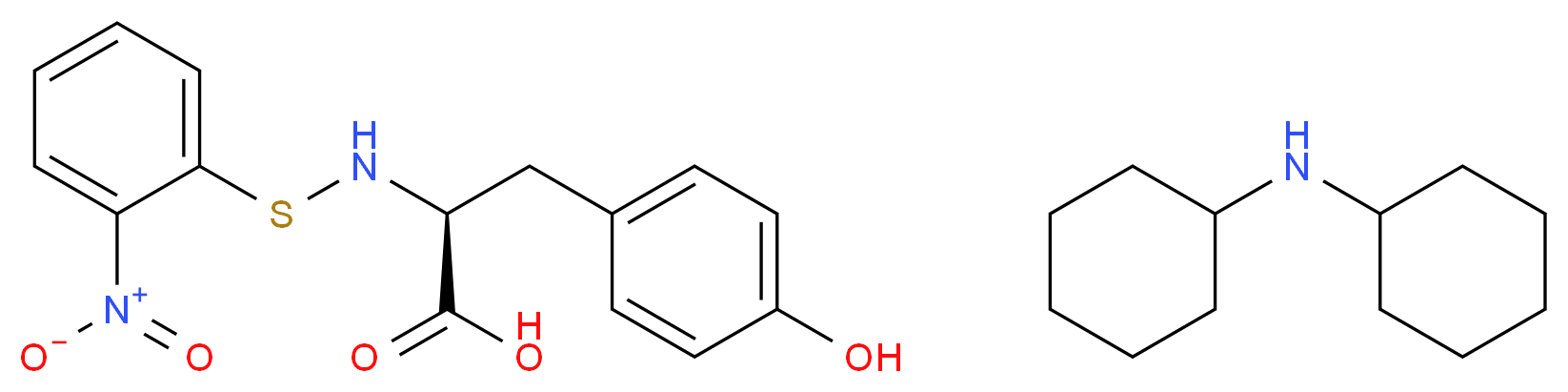 (2S)-3-(4-hydroxyphenyl)-2-{[(2-nitrophenyl)sulfanyl]amino}propanoic acid; N-cyclohexylcyclohexanamine_分子结构_CAS_7675-56-1