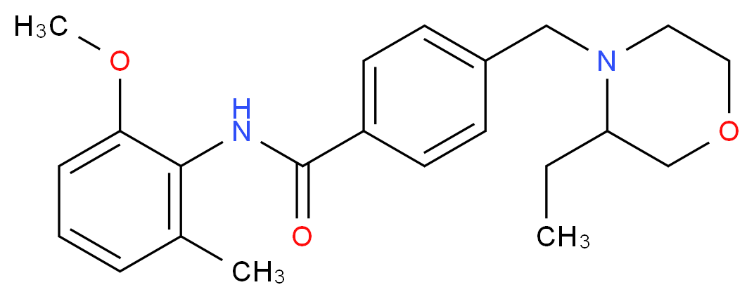4-[(3-ethylmorpholin-4-yl)methyl]-N-(2-methoxy-6-methylphenyl)benzamide_分子结构_CAS_)