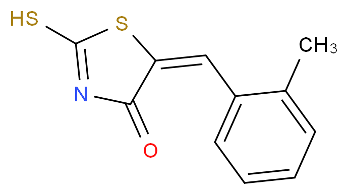 (5E)-2-Mercapto-5-(2-methylbenzylidene)-1,3-thiazol-4(5H)-one_分子结构_CAS_50459-52-4)