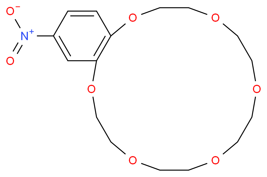 18-nitro-2,3,5,6,8,9,11,12,14,15-decahydro-1,4,7,10,13,16-benzohexaoxacyclooctadecine_分子结构_CAS_53408-96-1