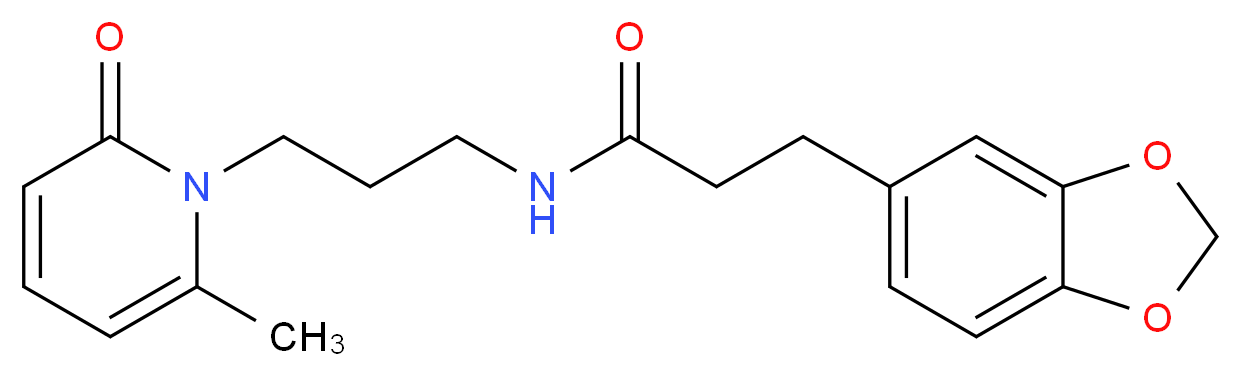 3-(1,3-benzodioxol-5-yl)-N-[3-(6-methyl-2-oxopyridin-1(2H)-yl)propyl]propanamide_分子结构_CAS_)