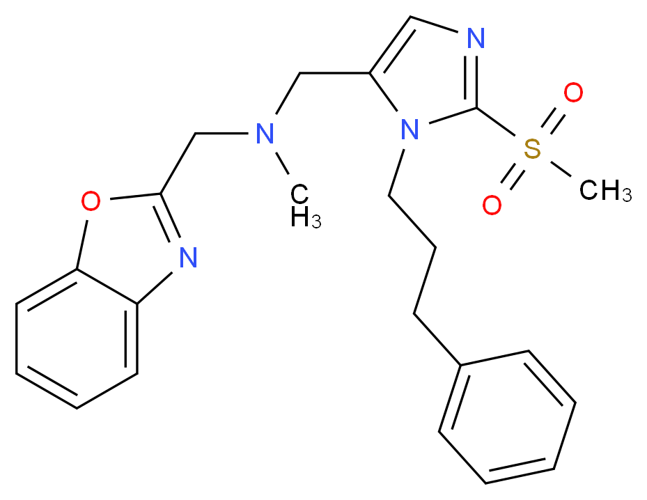 (1,3-benzoxazol-2-ylmethyl)methyl{[2-(methylsulfonyl)-1-(3-phenylpropyl)-1H-imidazol-5-yl]methyl}amine_分子结构_CAS_)