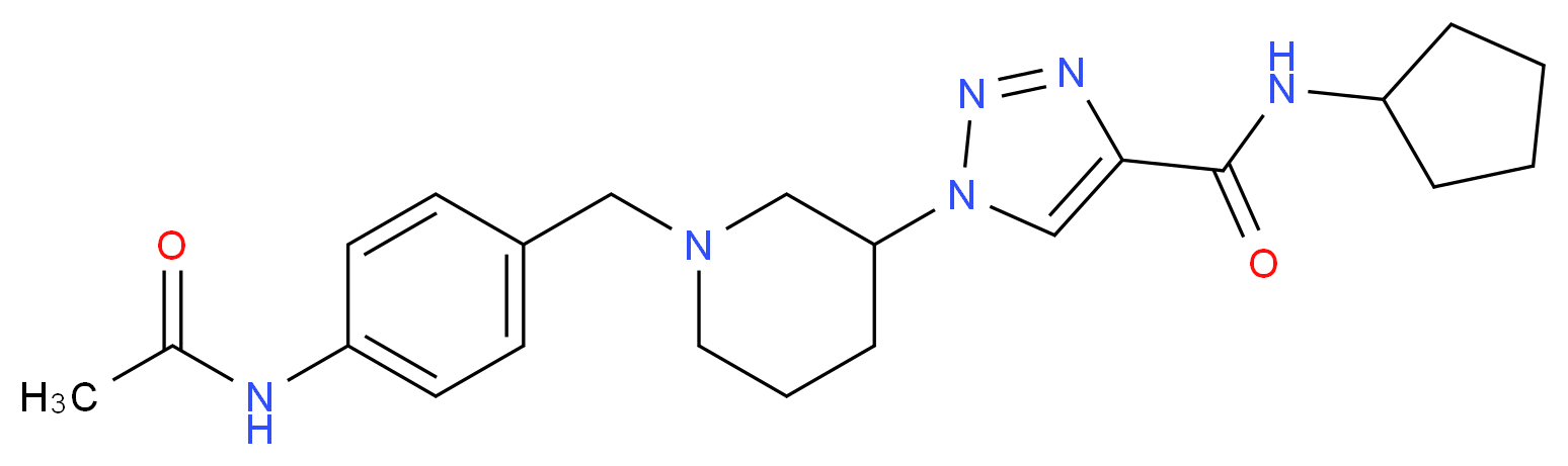 1-{1-[4-(acetylamino)benzyl]-3-piperidinyl}-N-cyclopentyl-1H-1,2,3-triazole-4-carboxamide_分子结构_CAS_)